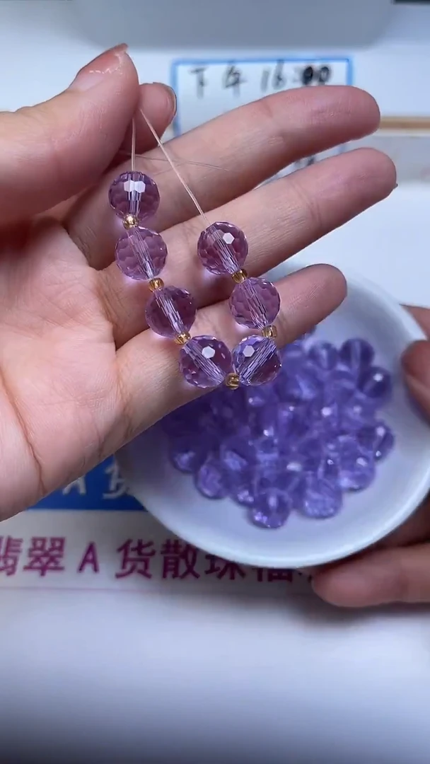 未镶嵌珠宝半成品水晶A1882维多利亚紫水晶切面10mm6个8.8元