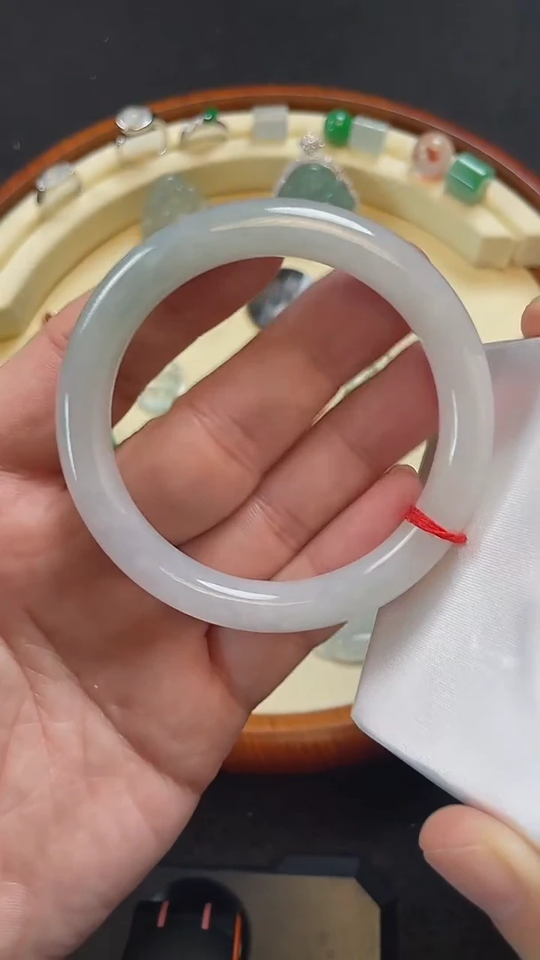 未镶嵌手镯翡翠6号54白糯圆条/杜