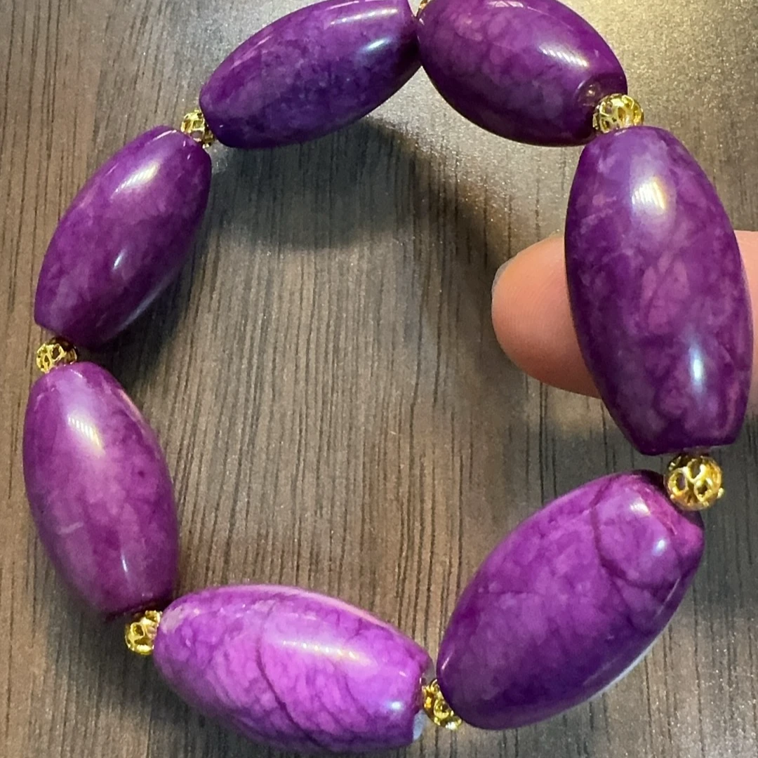 南非老料-丝绒紫捅珠手链经典时尚手链