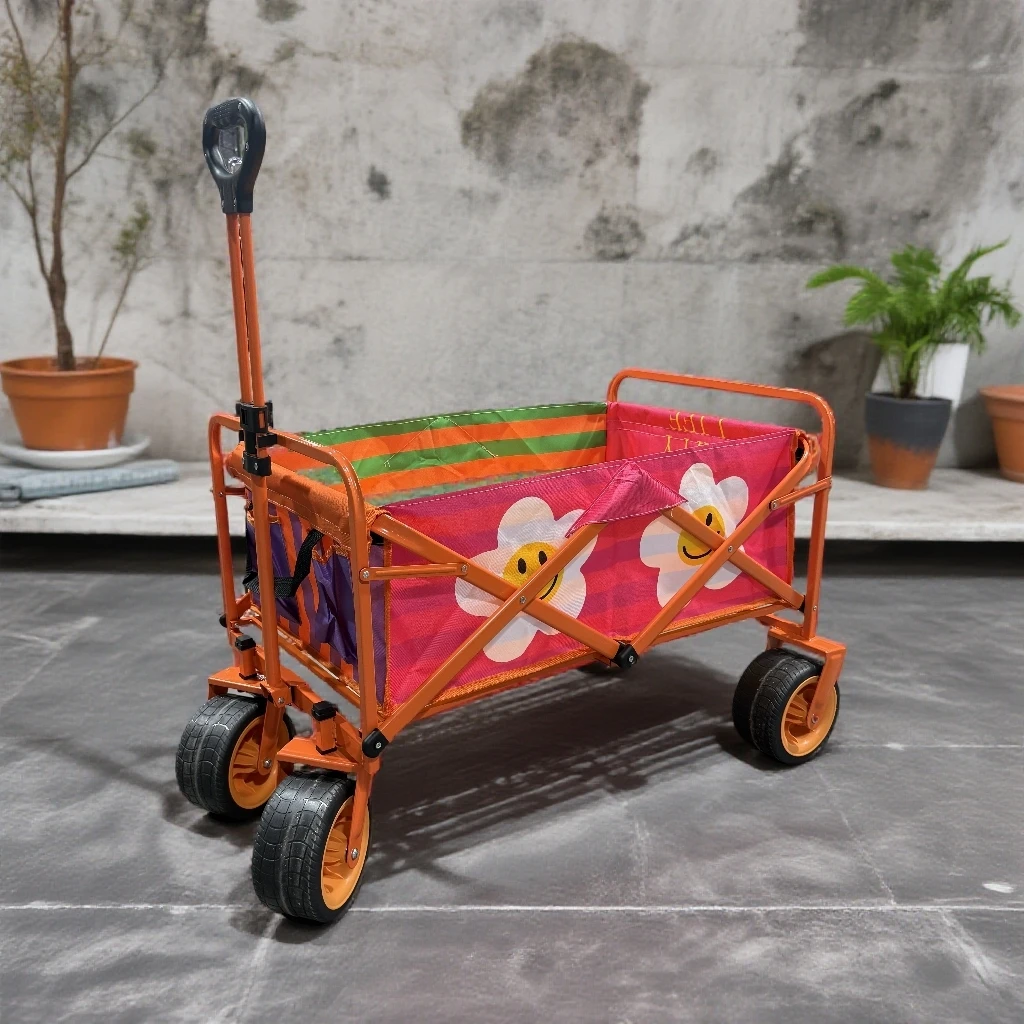 户外超大容量露营车野餐拖车野营手拉杆小推车