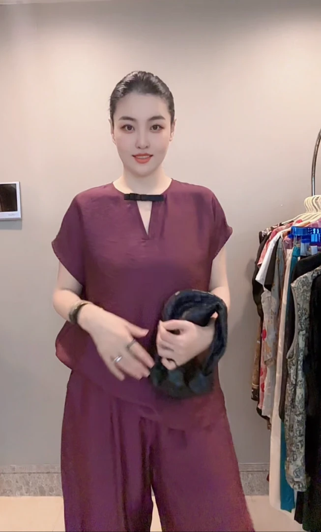 3332｛荷听雨声｝新中式高端定制面料轻薄细丝夏日新款分开拍套装