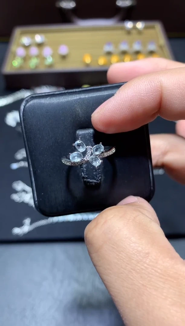 未镶嵌戒圈海蓝宝石W9（多样性发货发其一）