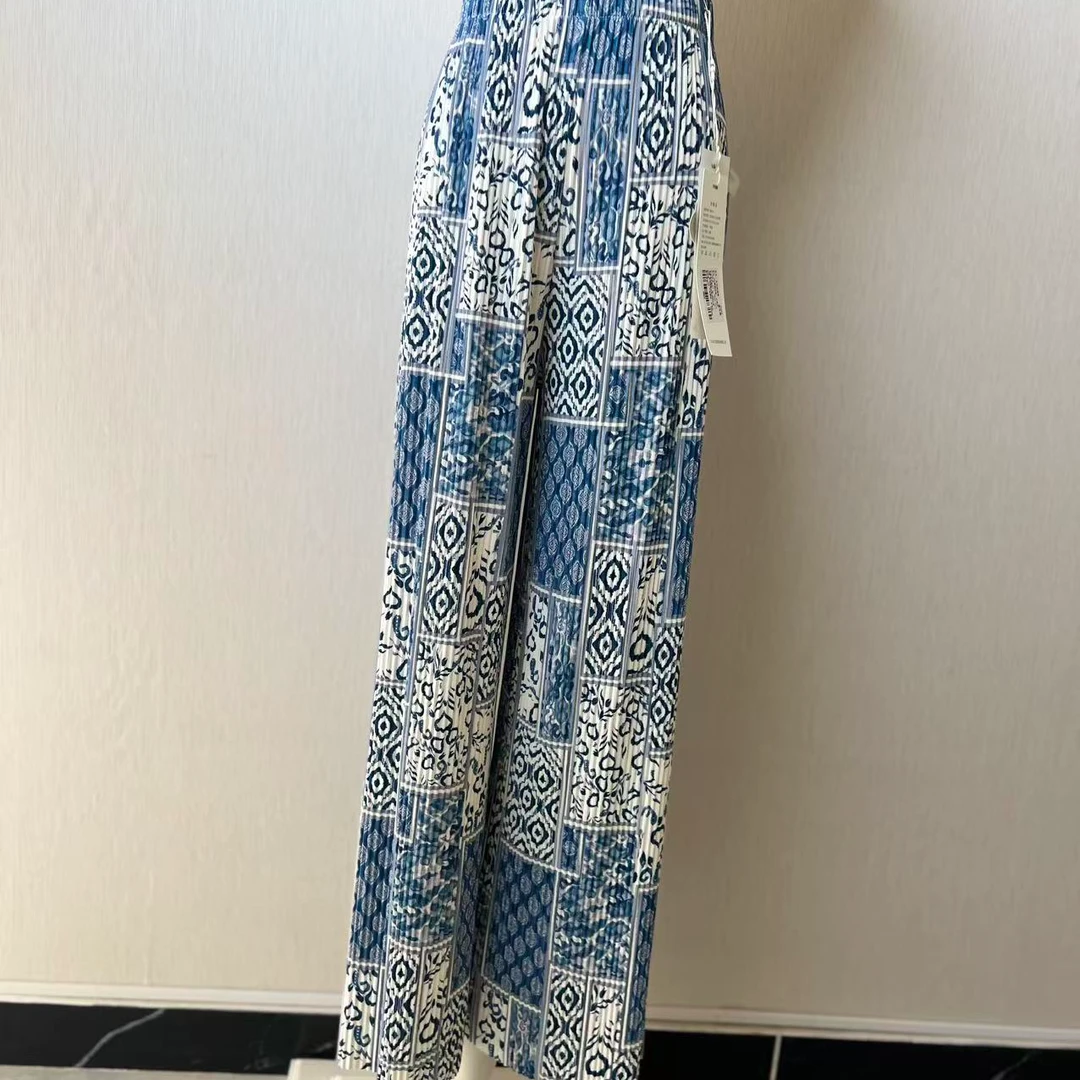 夏季高腰宽松显瘦琉璃花裤