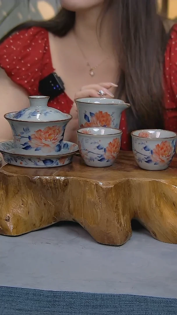 简装家用款4件套 老陶泥开片纹陶瓷茶具