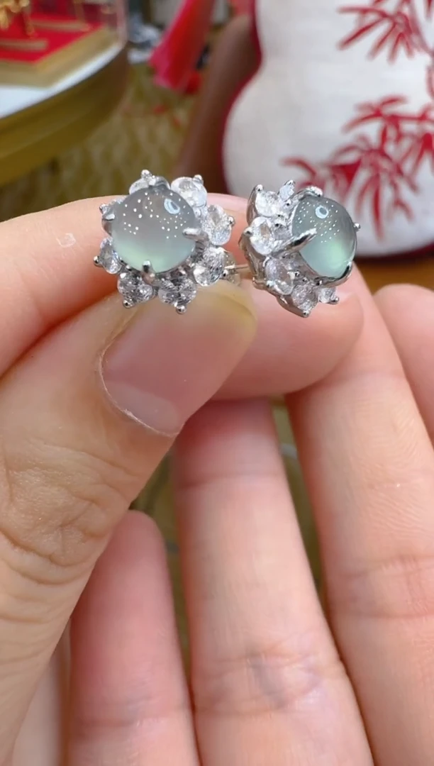 翡翠银S925镶嵌耳饰多样性团购发一件