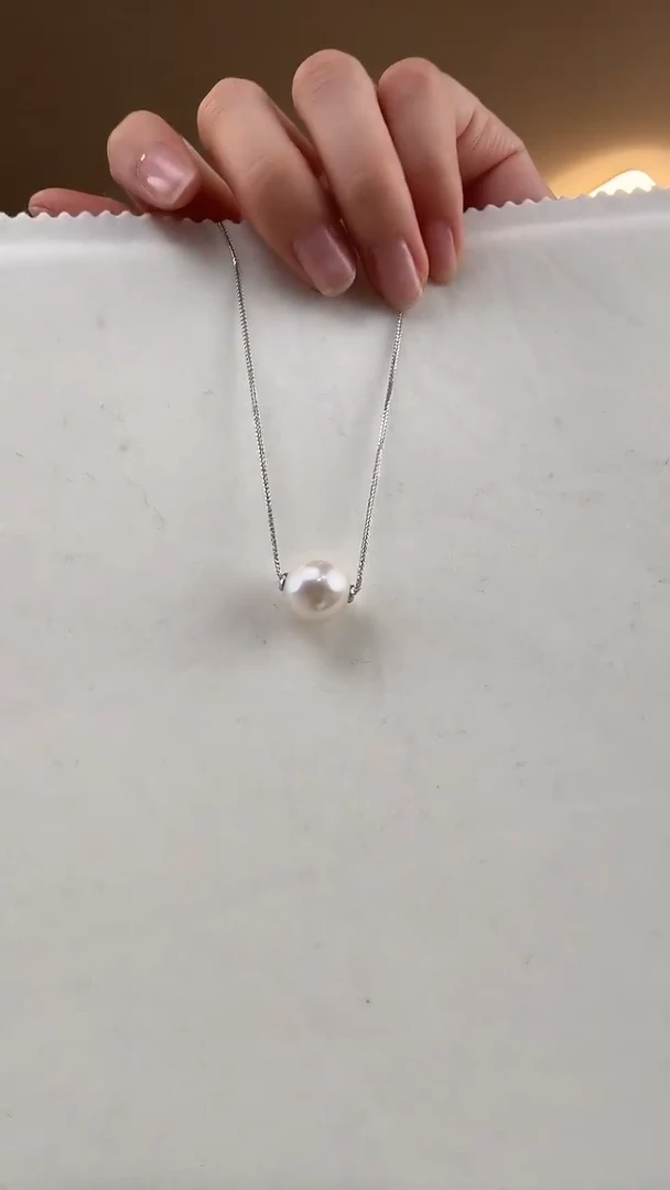 颈饰银S925镶嵌淡水珍珠G021
