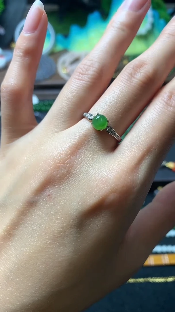 【闪购商品】和田玉戒指银S925镶嵌戒指