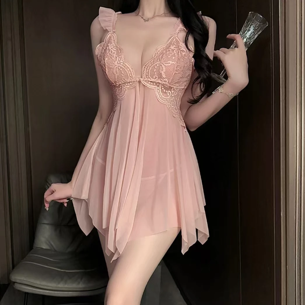 【zb】性感蕾丝睡衣2024新款睡裙纯欲氛围感仙气吊带裙蕾丝美背