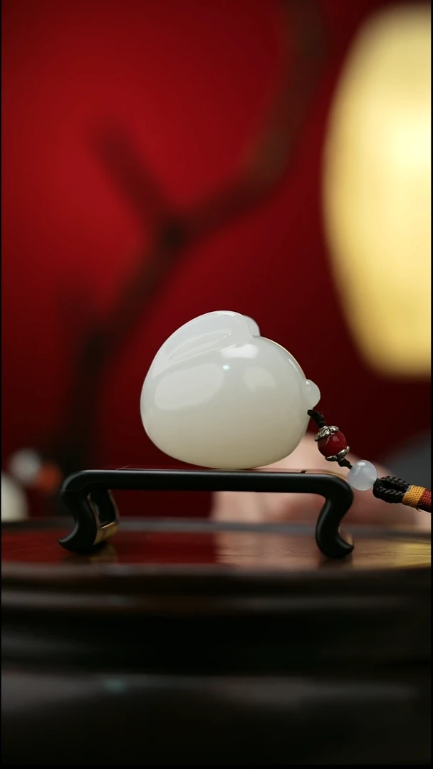 玉【前兔似锦】天然玉石手把件