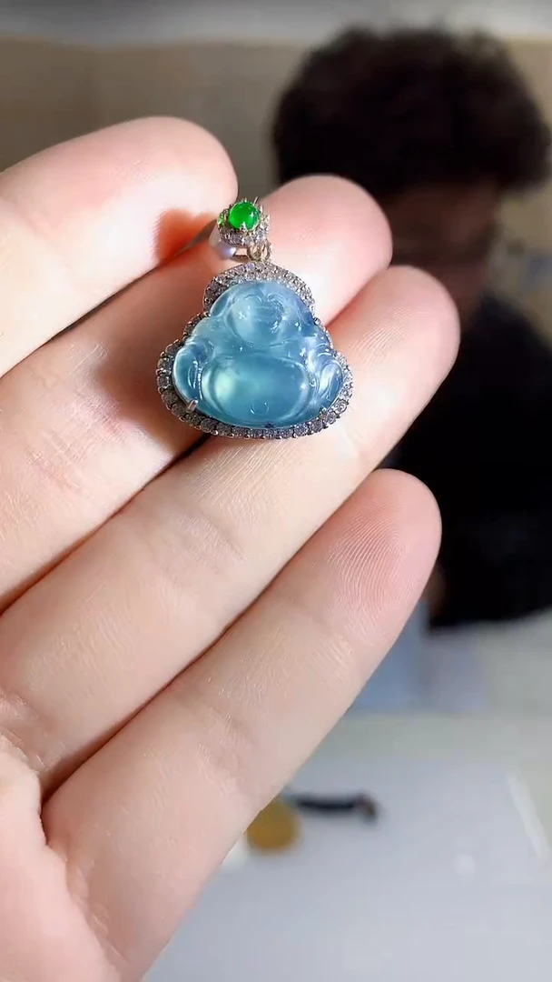 【闪购商品】定制翡翠未镶嵌4688bb-毛货挂件54