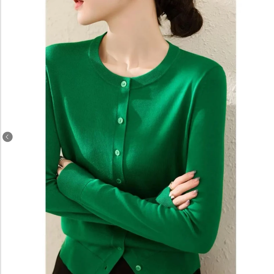 夏季桑蚕丝天丝圆领夏季气质百搭女式针织衫25DAK0454