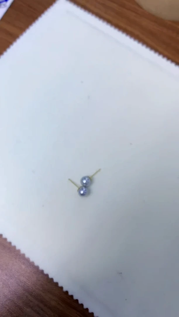 【闪购商品】海水珍珠饰品18K金镶嵌7-7.5真多麻色素钉定制