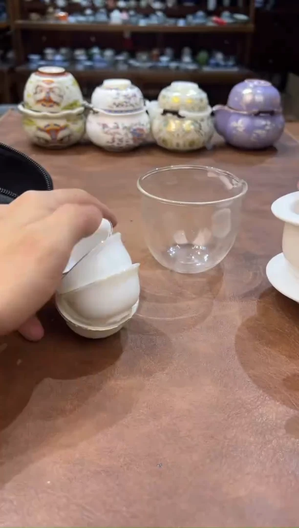 真的很便宜超好看会开片的旅行茶具