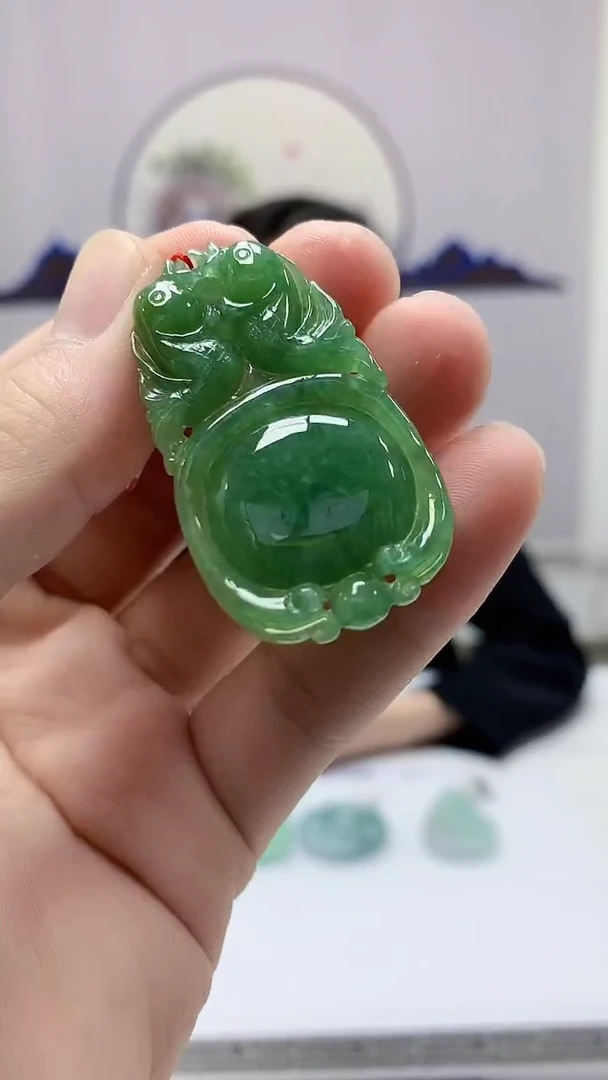 【闪购商品】定制翡翠未镶嵌4852bb-毛货挂件35