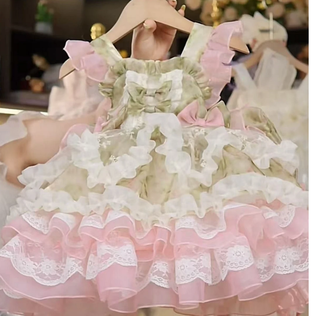 新生日公主春夏新款女童连衣裙夏洛丽塔连衣裙儿童礼服裙日常