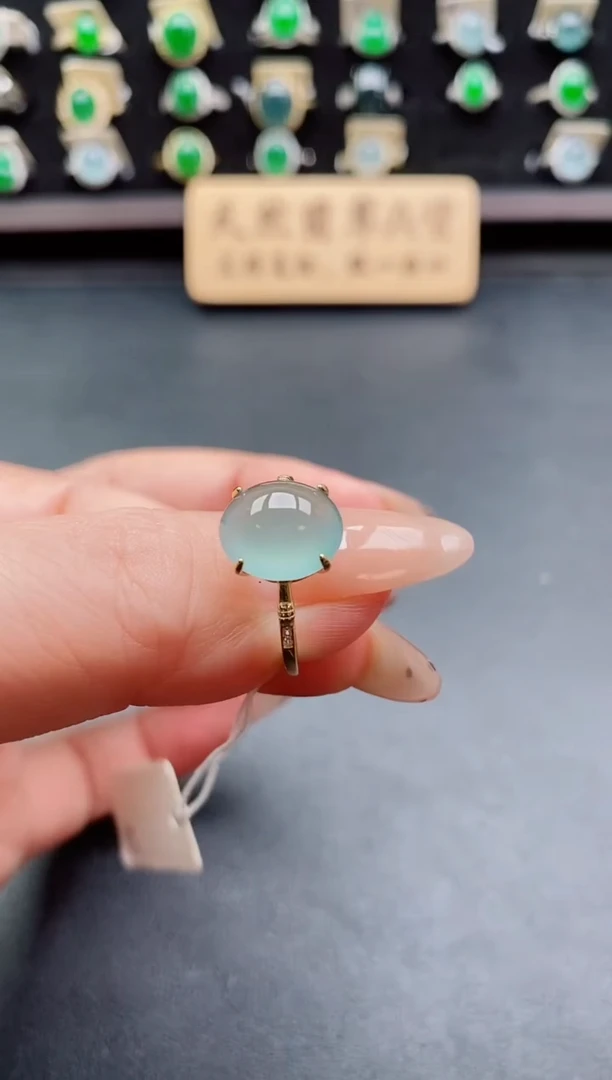 银S925镶嵌戒指翡翠1