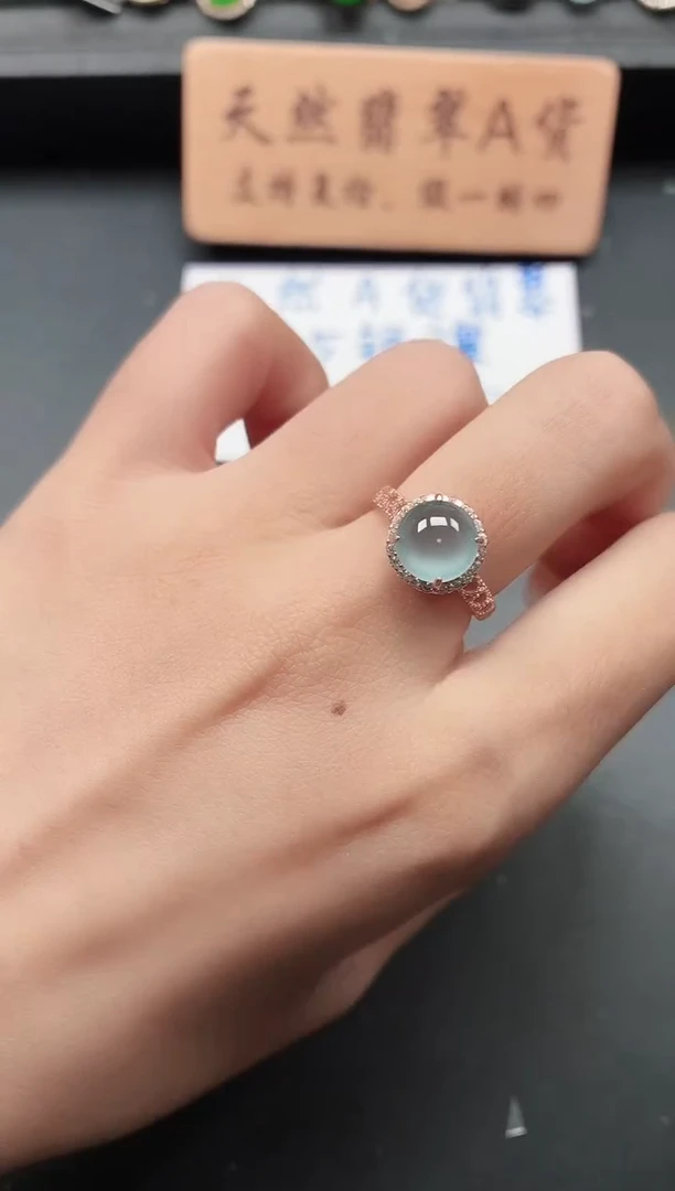 银S925镶嵌戒指翡翠1111111