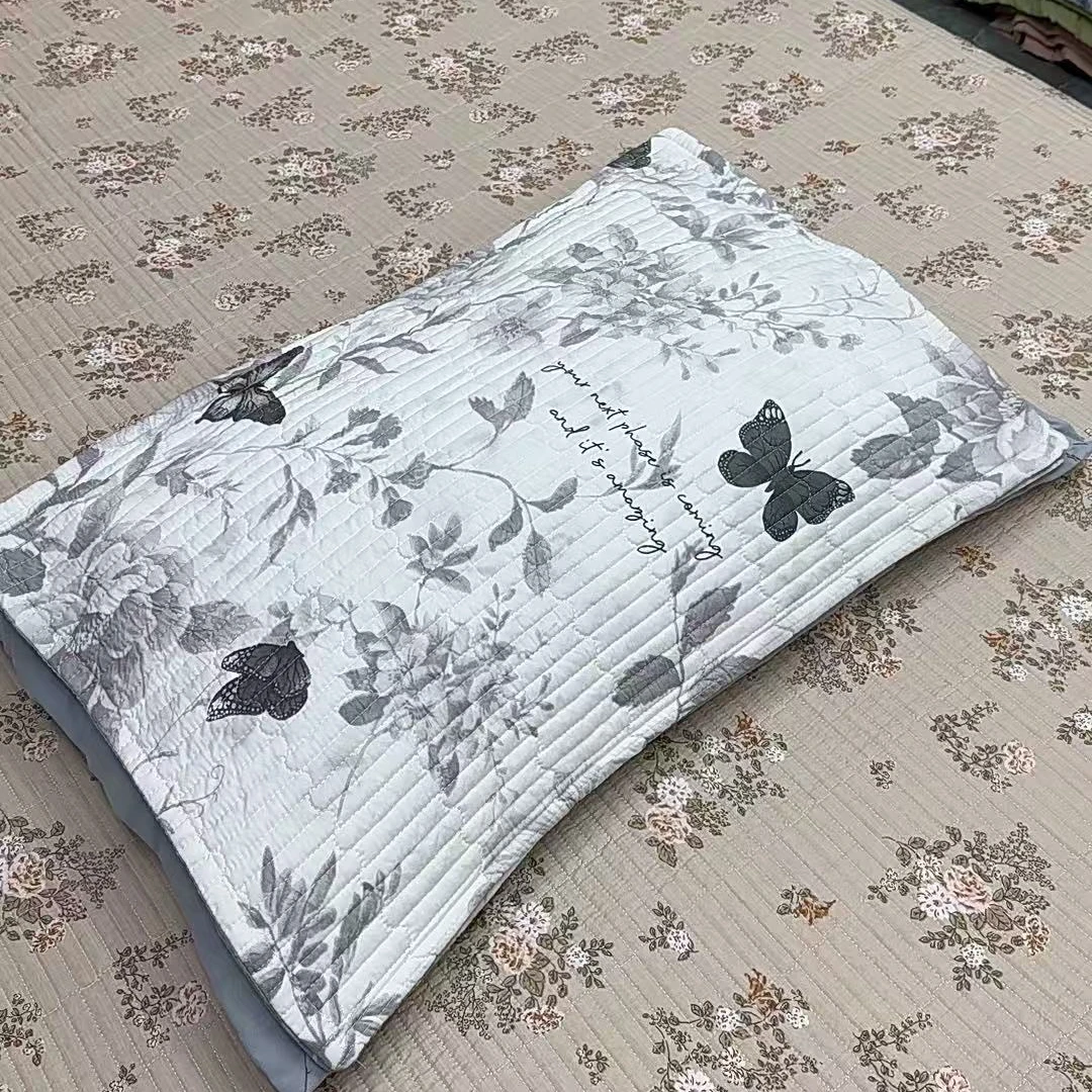 50*70 四季莫代尔枕套《灰蝴蝶》