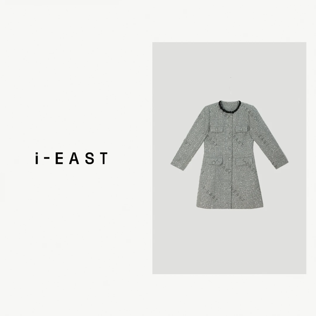 i-EAST 赛琉斯千金~小香风粗花呢连衣裙-4D Q13057