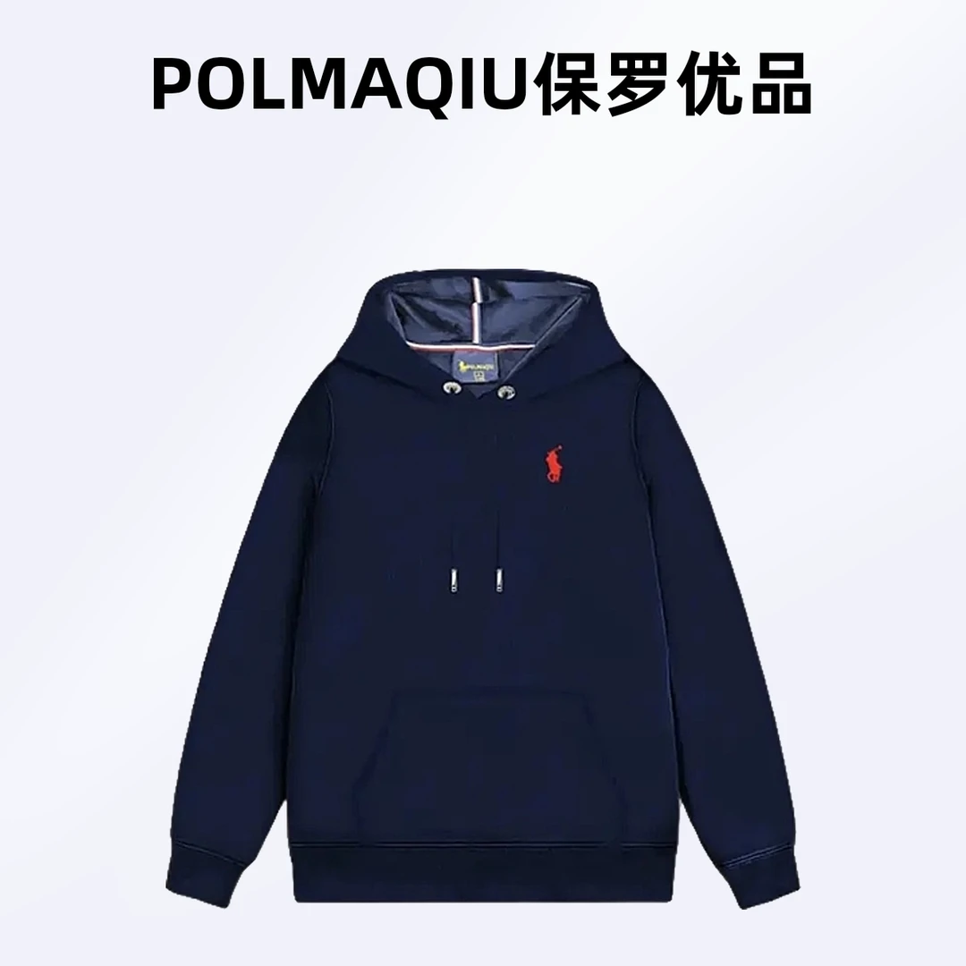 POLMAQIU【保罗甄选】秋冬新款休闲简约百搭加绒连帽男士外套RK009