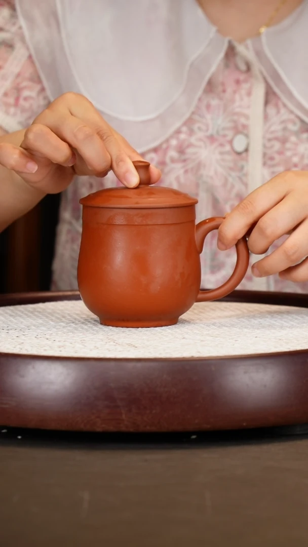 紫砂茶具清水泥盖杯