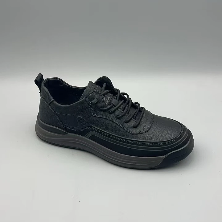 夏季新款轻质厚底圆头系带男士休闲皮鞋43122177