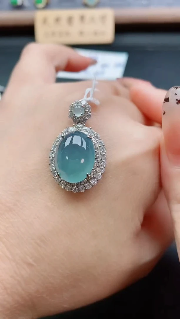 吊坠(赠链)银S925镶嵌翡翠1