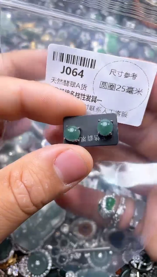 【闪购商品】翡翠颈饰未镶嵌J064耳钉
