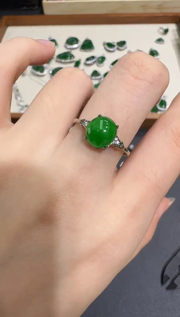 银S925镶嵌戒指翡翠X1202-886-118