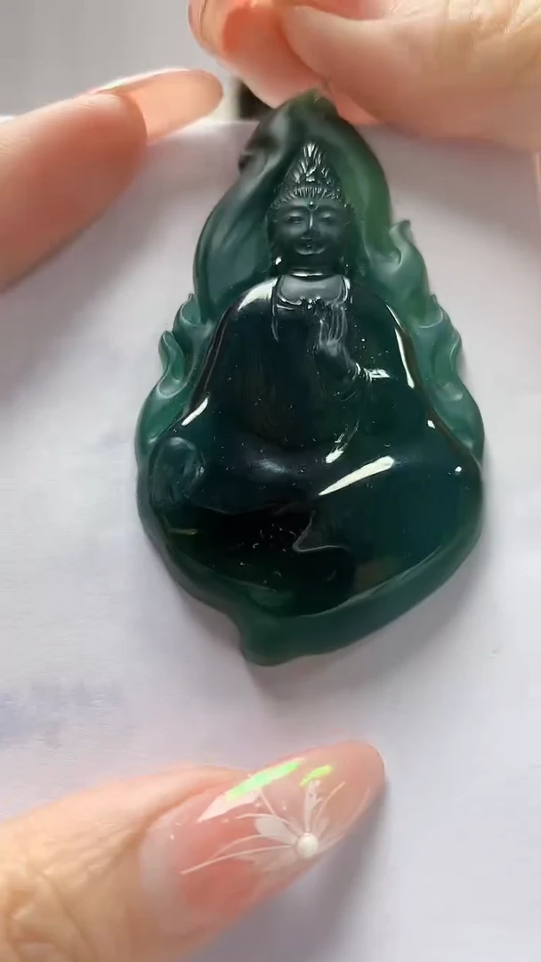 【闪购商品】定制翡翠未镶嵌4868DD-毛货挂件观音171