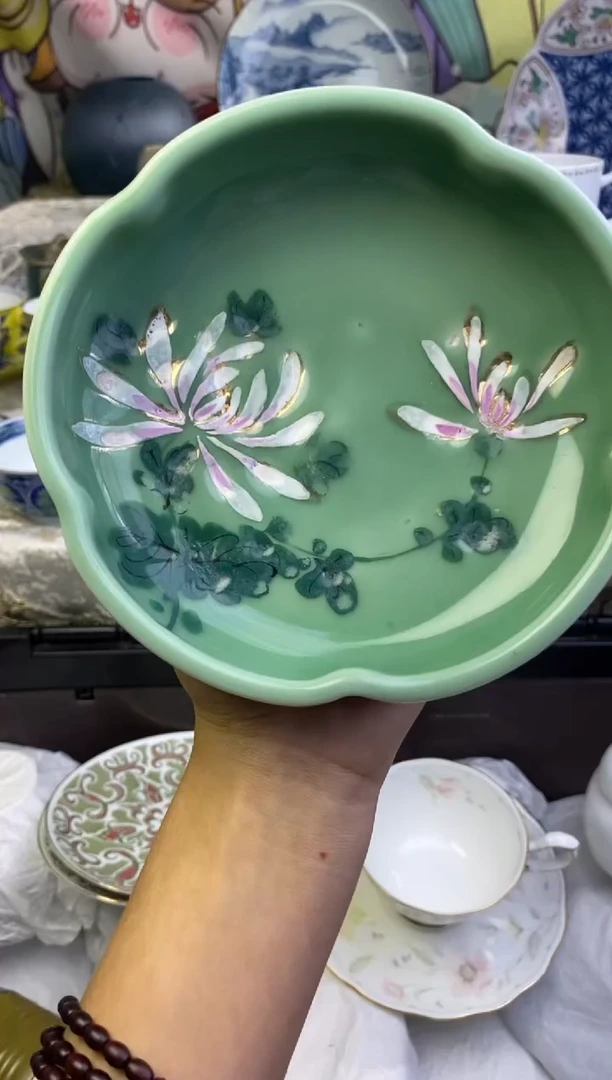 瓷片有一道冲线瓷色工艺品品品品