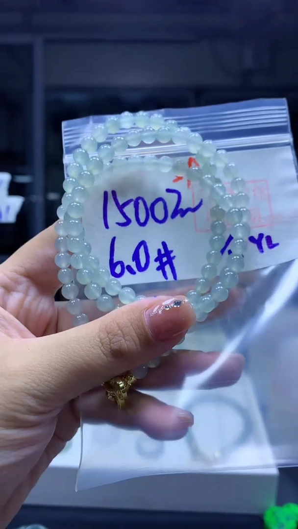 未镶嵌定制翡翠珠串#1500元毛货需抛光 59