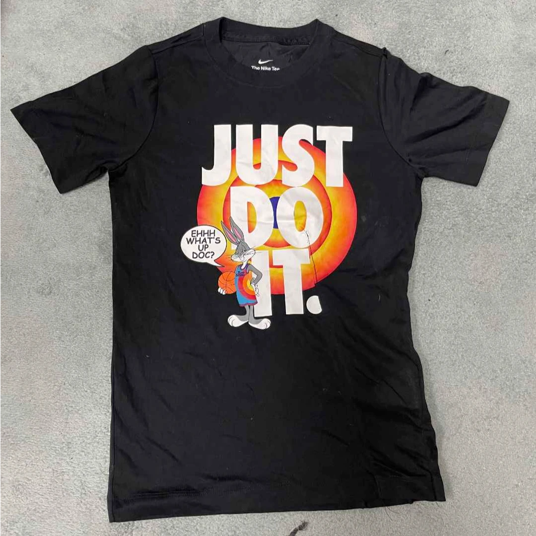 【瑕疵直播款】NIKE/耐克 直筒运动印花短袖男款 黑色夏季休闲男士