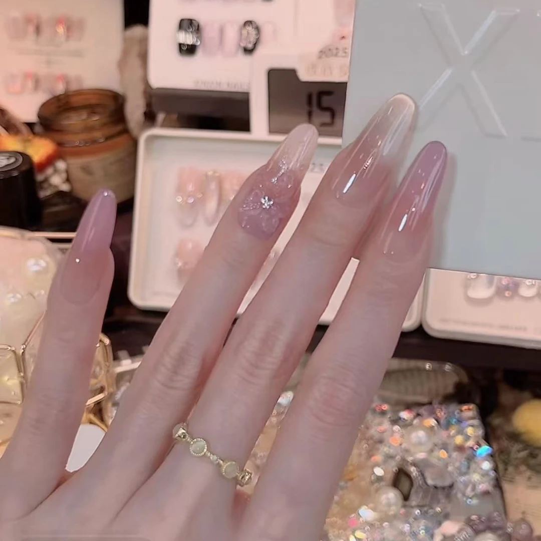 蔚紫- painted clear bow 纯手工穿戴甲 10片装