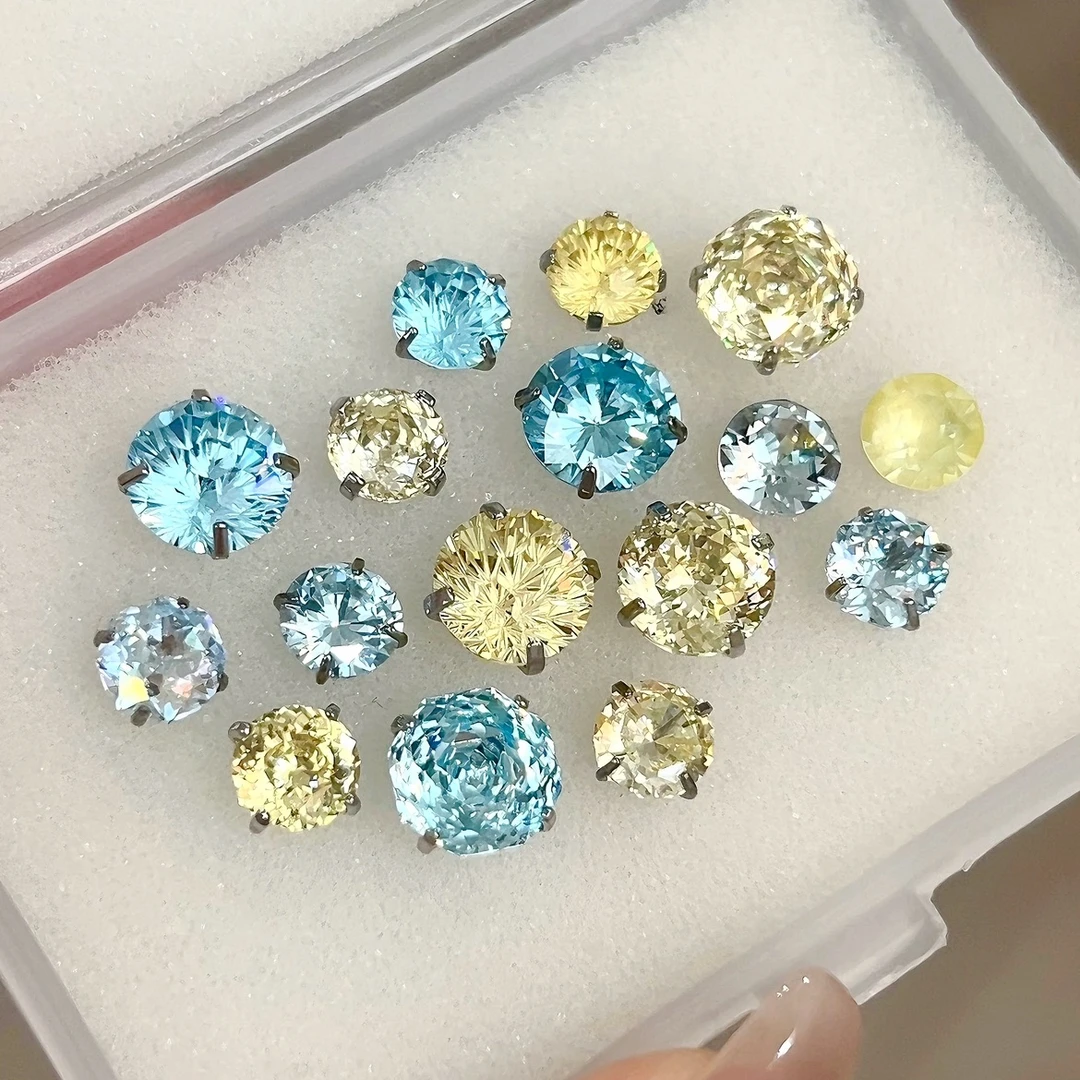 钛钢耳饰 蓝羽金裳RINGRING商店蓝黄色耳骨钉钛钢养耳耳钉