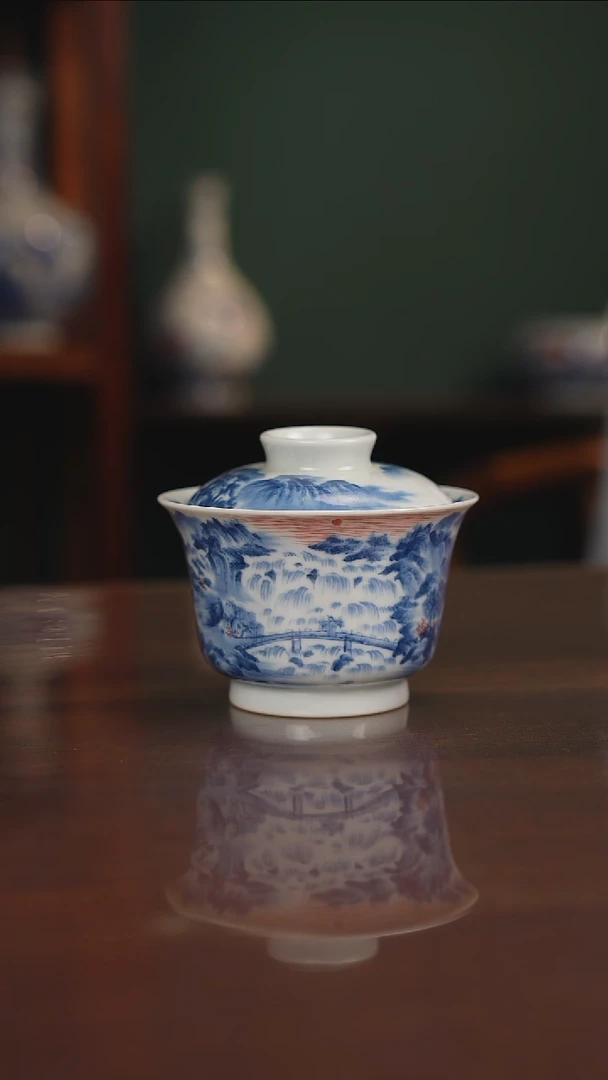 景琳藏青花北派山水