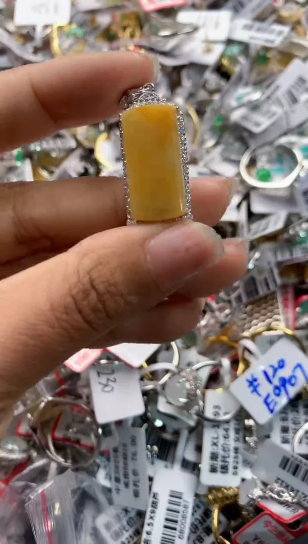 银S925镶嵌戒指翡翠10     7