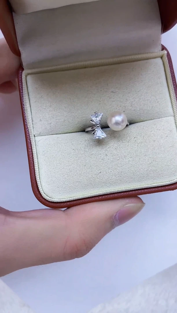 银S925镶嵌海水珍珠戒指