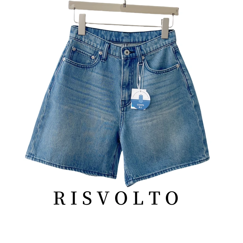 TITANIA INGLIS 夏款简约系带牛仔短裤 软牛仔休闲女短裤-5090