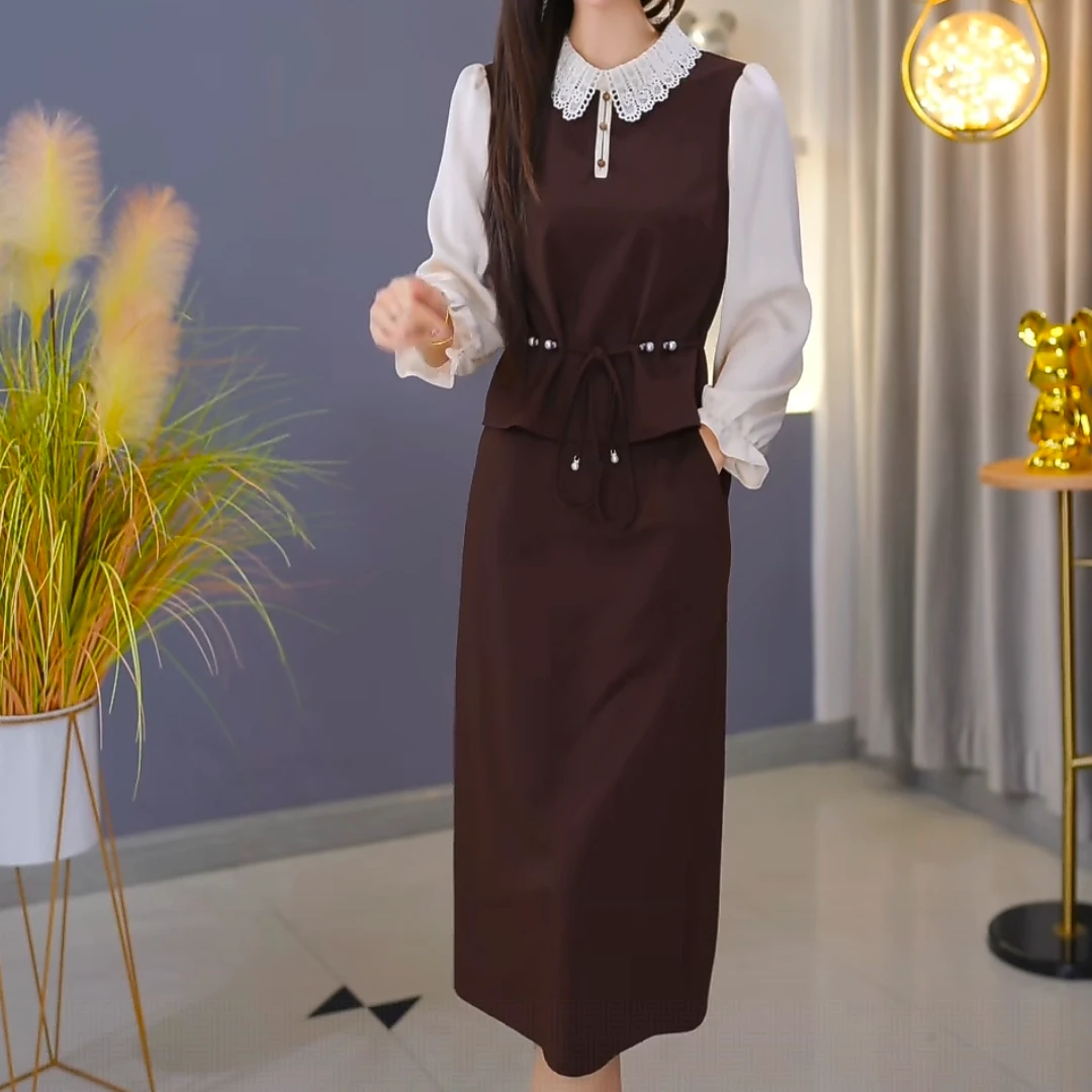 亿亿【定制套装】C187上衣配半身裙优雅气质时尚减龄显瘦秋季两件