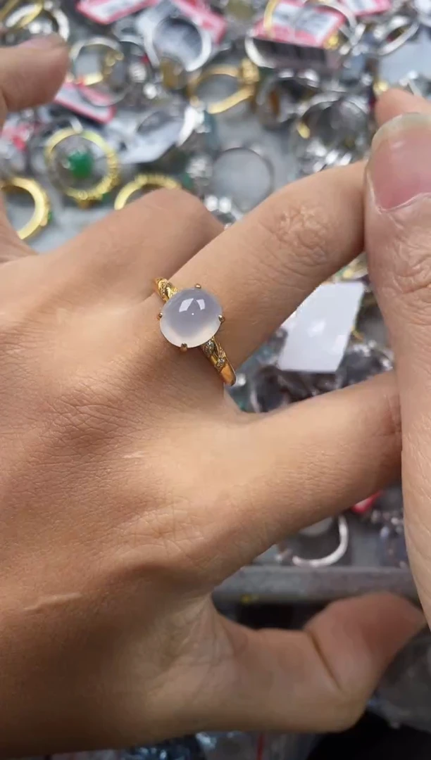 银S925镶嵌戒指翡翠7777----1