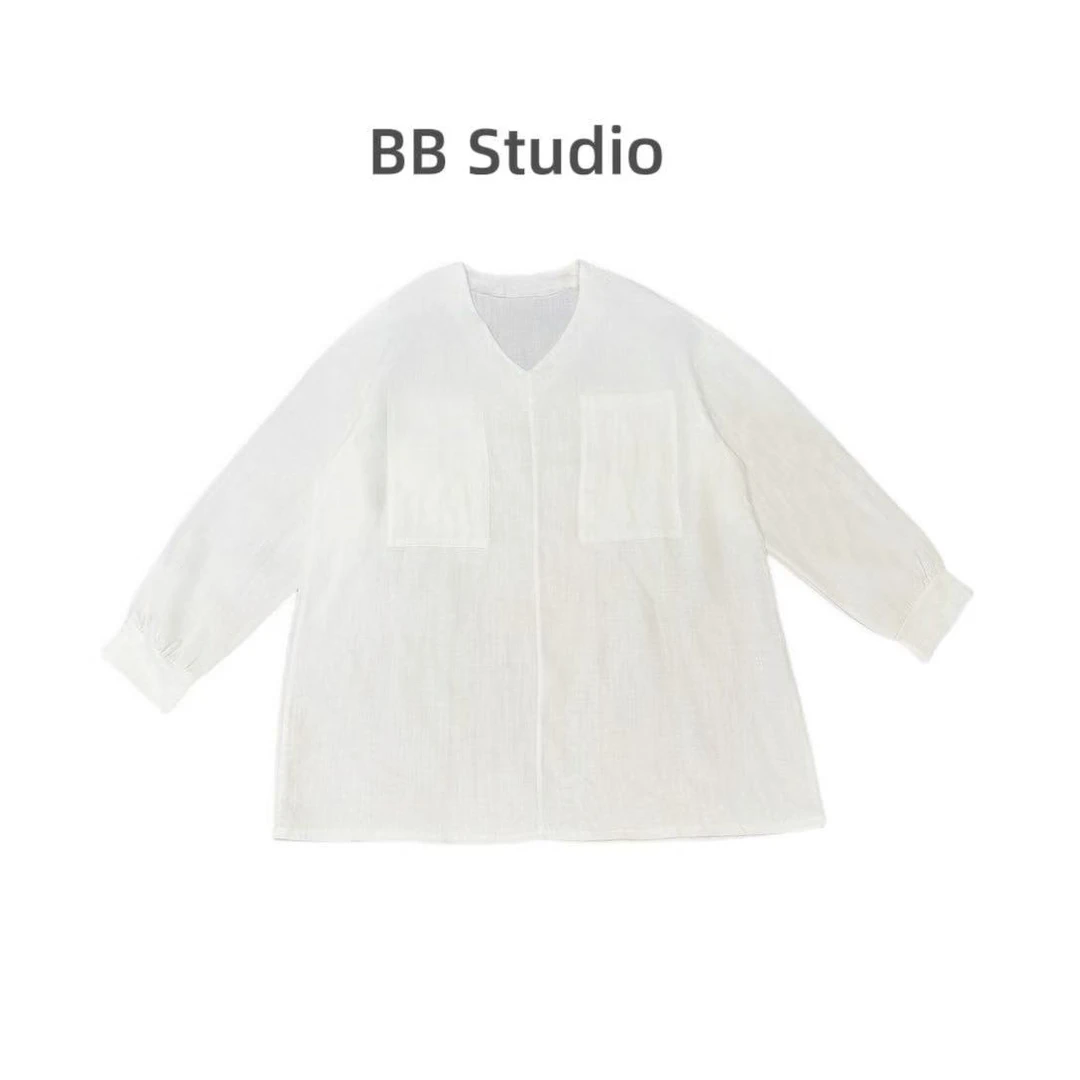 【BM】手稿款夏季方块兜亚麻大衫（不能机洗）