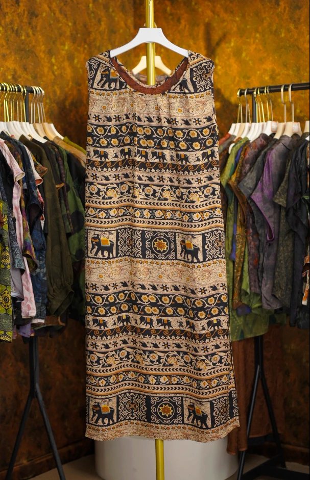 【万象】复古国风新中式新款气质休闲连衣裙女630