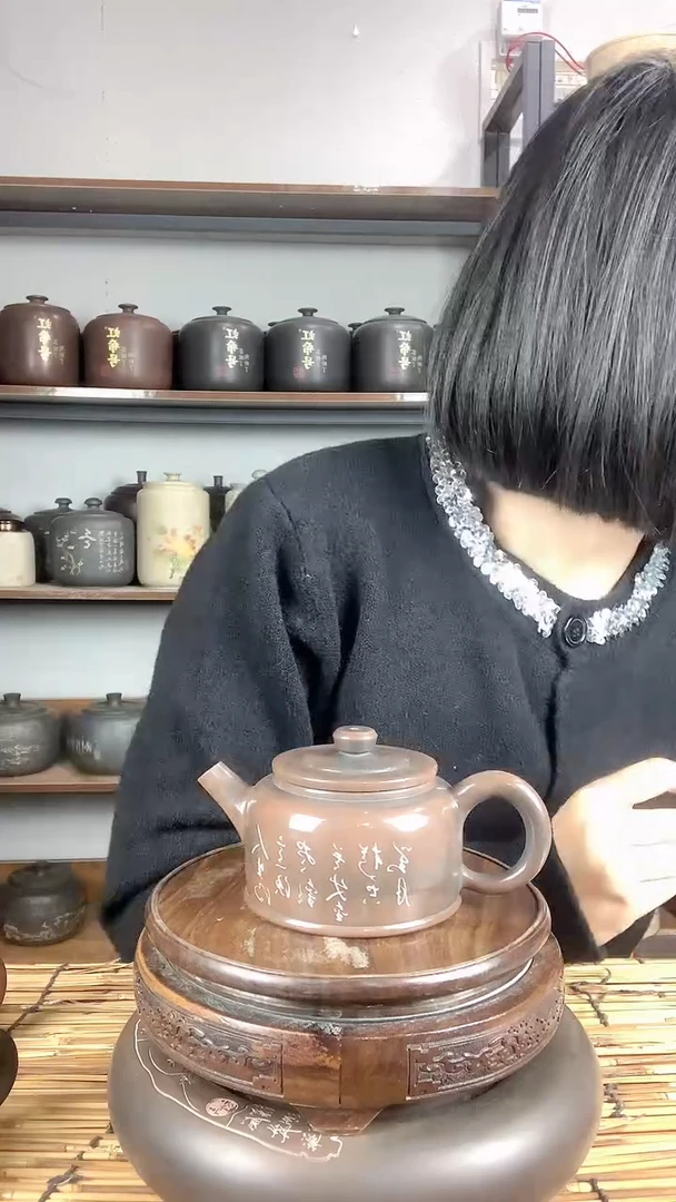 【闪购商品】罐建水紫陶手工彩填壶
