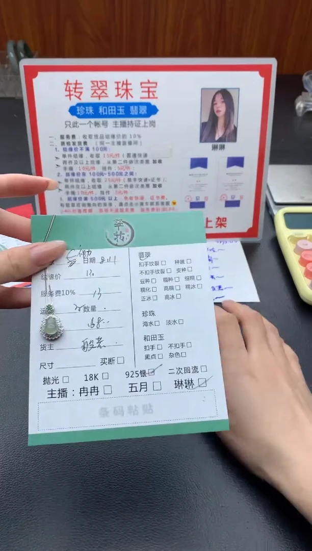 翡翠银S925镶嵌颈饰视*表项链