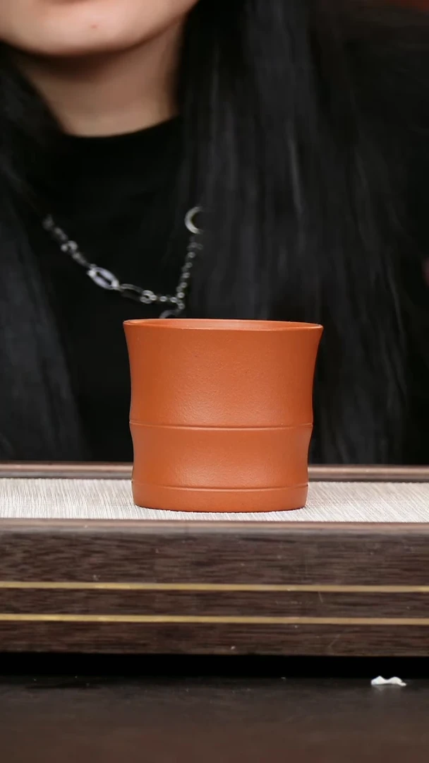 茶壶紫砂朱泥 大号竹节杯