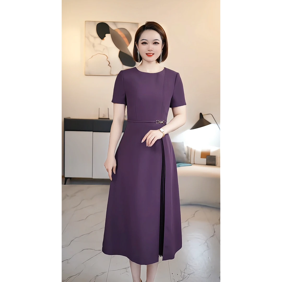 【深圳薇姐清仓】A气质高端大码显瘦连衣裙 8886