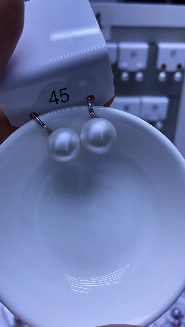 银S925镶嵌耳饰淡水珍珠45