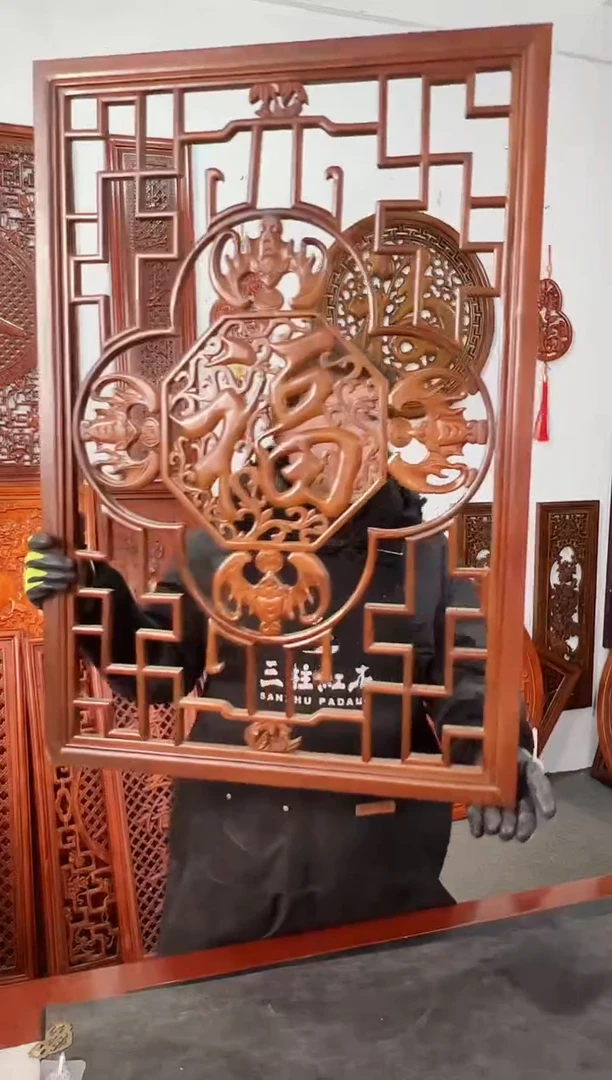 【闪购商品】香樟木木雕五福临门  96*66