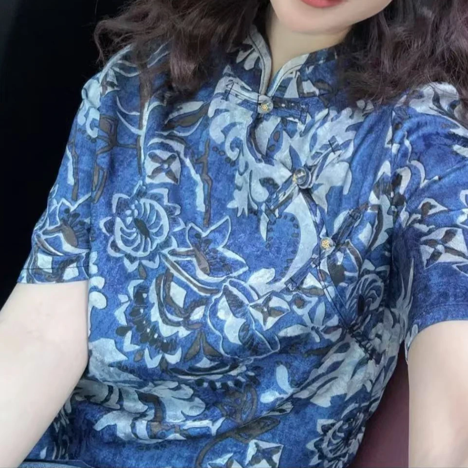 新款轻奢时尚减龄洋气百搭国风新中式复古盘扣夏天短袖小衫